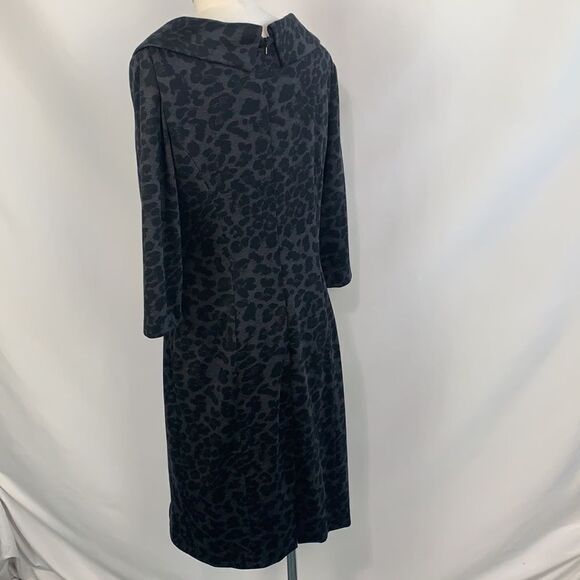 Kay Unger animal print gray wrap front dress - Picture 6 of 9